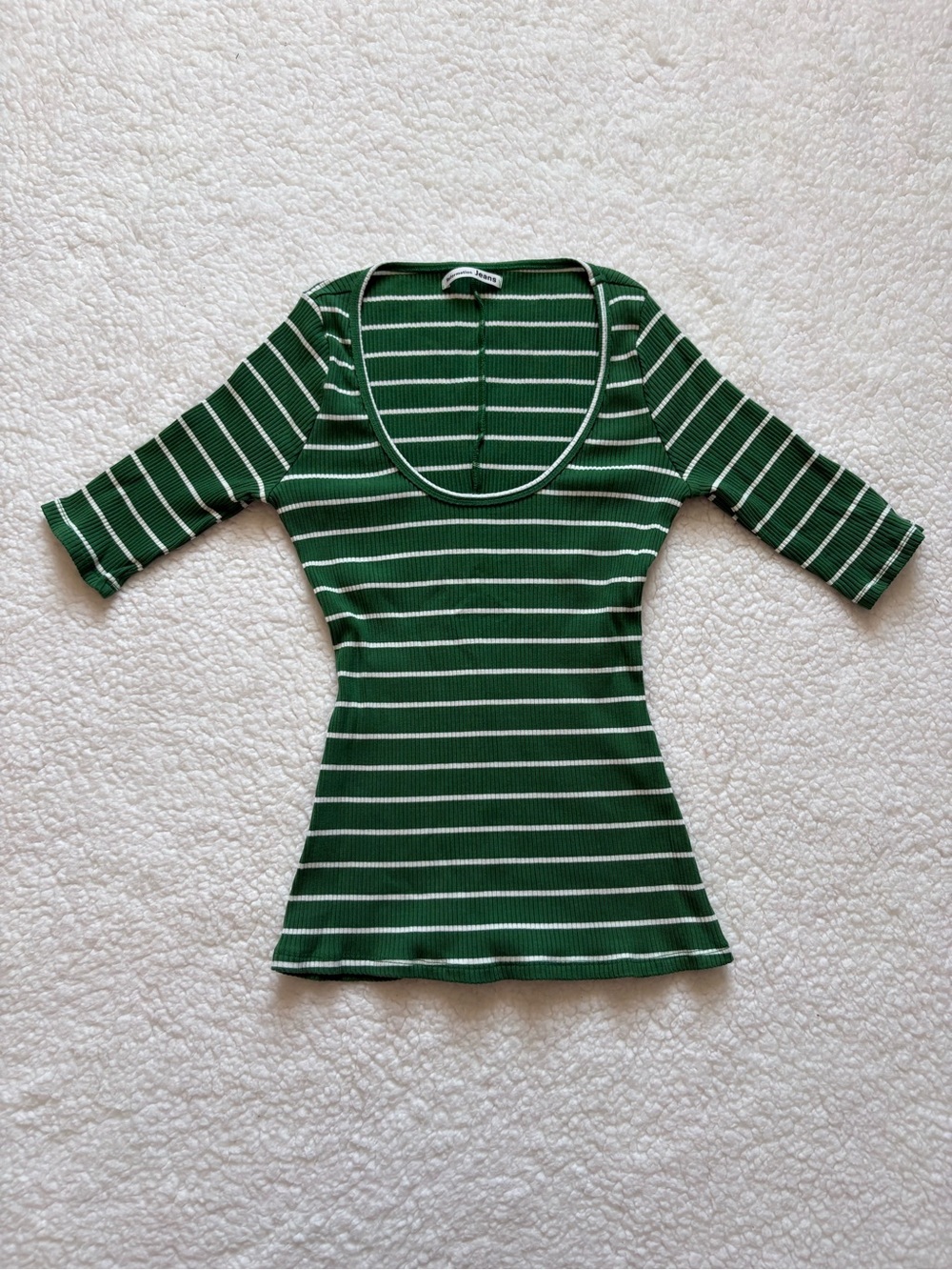 Reformation Jeans Striped Scoop Neck Knit Top